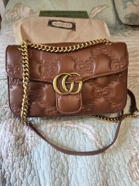 GG Marmont Vegan Leather Shoulder Bag with Gold Hardware Inspired
